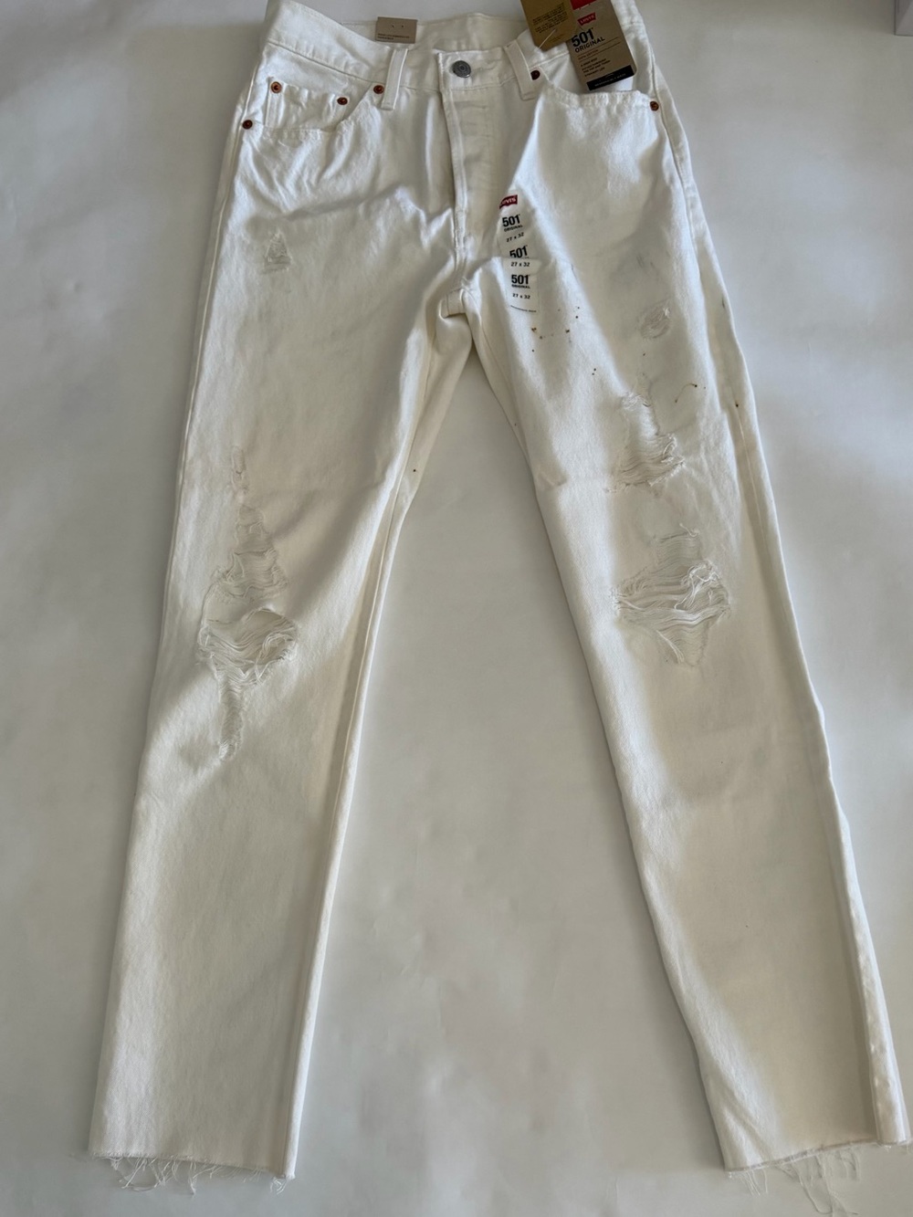Levi's White High-Rise Straight Jeans